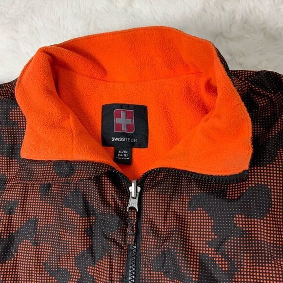 Youth Swiss Tech orange and black camo fleece lined jacket - Picture 3 of 4